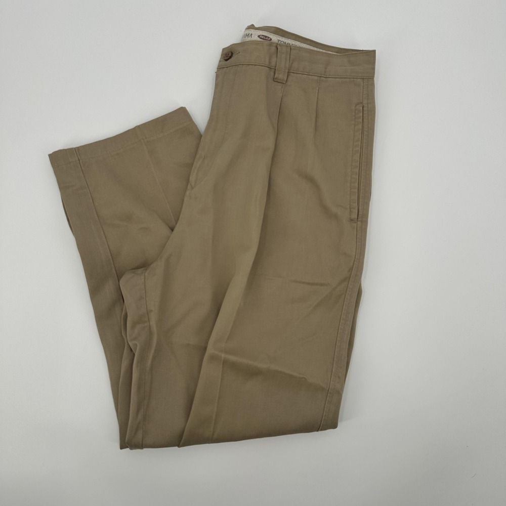 Tommy Bahama Pants Mens 35 Khaki Tan Pleated Chino‎ Tencel Lyocell Blend Relax